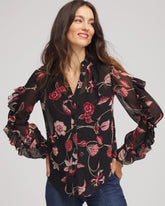 Georgette Celtic Blooms Blouse