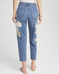 Embellished Tapered Cropped Jean