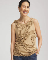 Sleeveless Ruffle-Appliqué Tank Top