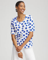 Polka-Dot Slub Short Sleeve Tee