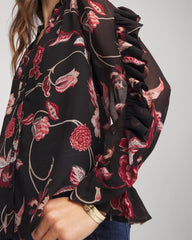 Georgette Celtic Blooms Blouse