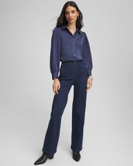 Puff Sleeve Satin Blouse