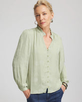 Jacquard Georgette Peasant Blouse