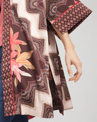 Long Mixed-Print Kimono