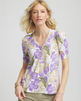 Floral Slub Henley Tee