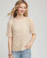 Short-Sleeve Crochet Top