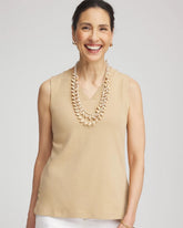 Sleeveless V-Neck Button Tank