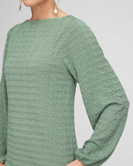 Smocked Boatneck Top