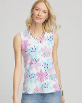 Floral Sleeveless V-Neck Tank