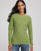 Button Shoulder Crewneck Pullover
