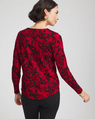 Ella Printed V-Neck Sweater