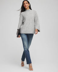 Sequined Cable Knit Sweater