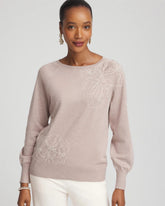 Embroidered Pull-Over Boatneck Sweater