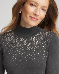 Ella Rhinestone Mockneck Sweater