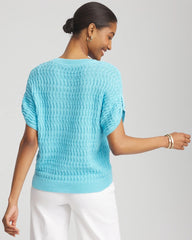 Sequin V-Neck Pullover Sweater