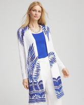 Island Motif Pointelle Long Cardigan