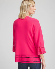 Cutout Open-Front Cardigan