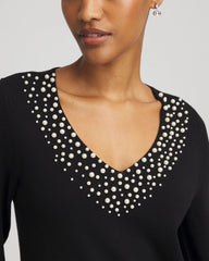 Ella Embellished V-Neck Sweater