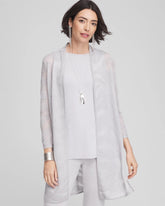 Travelers™ Zebra-Motif Metallic Cardigan