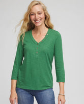 Slub Splitneck Button Tee