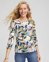 Mod Blooms Pima Button Tee