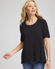 Slub Paneled Elbow Tee