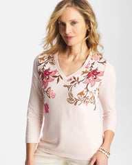 Stretch-Cotton 3/4 Sleeve Perfect Tee