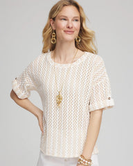 Textured Roll Cuff Tee