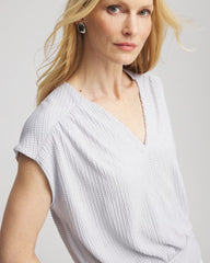 Foiled Knit Banded Bottom Top