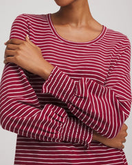 Smocked-Sleeve Cotton-Slub Tee