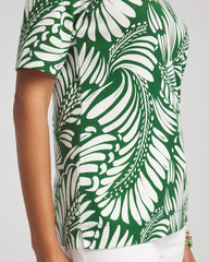 Palm-Frond-Motif Classic-Fit Pima Tee