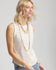 Striped Ribbed High-Neck Tank