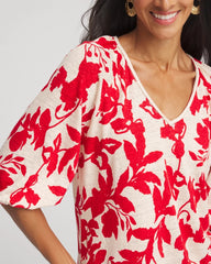 Floral Braided Linen Top