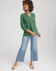 Geo Cotton Slub Henley Shirt