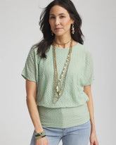 Jacquard Banded Hem Top