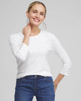 3/4 Sleeve Button Tee
