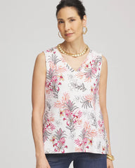 Floral Sleeveless V-Neck Tank