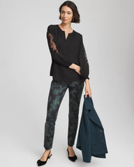 Crepe Banded Collar Blouse