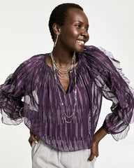 Georgette Ruffle Sleeve Blouse
