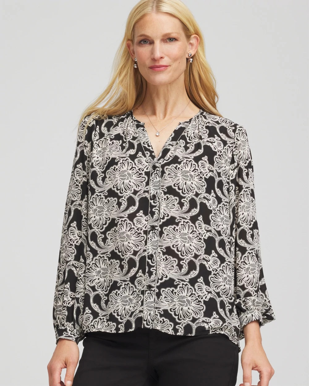 Caviar Bead Georgette Blouse