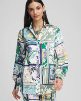 Faux Silk Coastal Collared Shirt