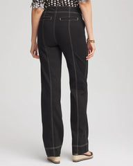 Pull-On Wide-Leg Jeans