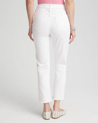 Girlfriend Frayed Cropped No Stain Jeans