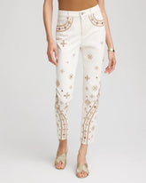 Embellished Girlfriend Slim Ankle Jeans