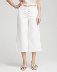 No Stain Pull-On Wide Capri Jeans