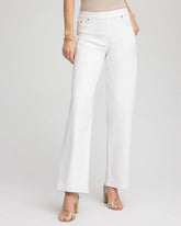 Petite Seeded Pull-On Wide-Leg Jeans