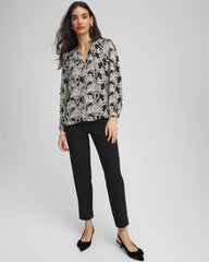 Matelassé Slim Tapered Ankle Pants
