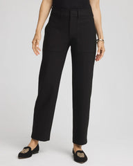 Bi-Stretch Straight Ankle Pants