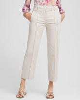 Stretch Sateen Straight Cropped Pants