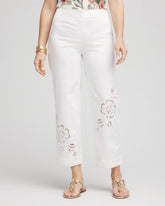 Sateen Cutout Cropped Pants